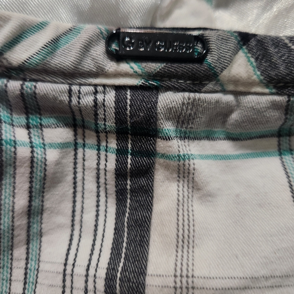 G By Guess Black,White & Teal Plaid Tube Top - Picture 4 of 6